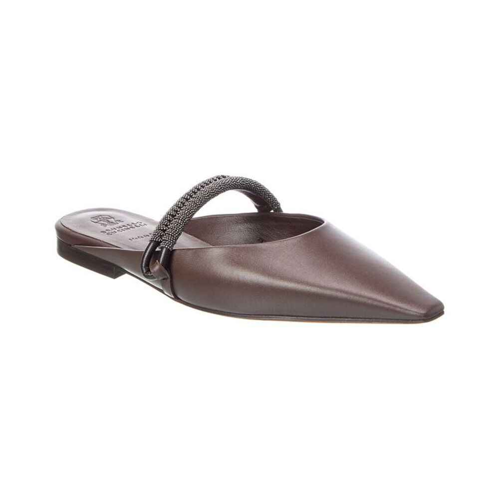 Brunello Cucinelli Leather Mule, Brown